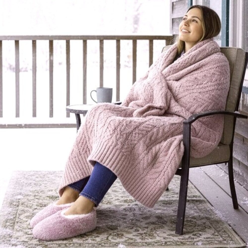 Lemon S/M Plush Faux Fur Slipper Sock Non-Slip Fuzzy House Shoes Pink Sz 5 6 7 - Picture 5 of 13